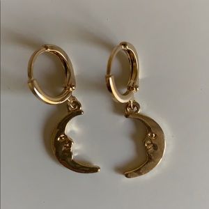 Crescent moon mini hoops